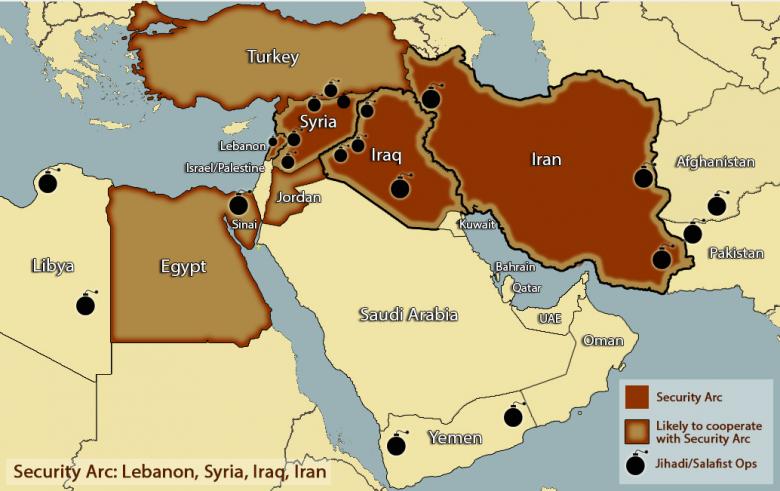 Map of 'Security Arc' by S. Narwani, E. Adaime, A. Amacha